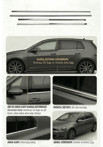 Opel Corsa D Avantaj 2 Li Krom Set 2007-2015 Arası -2ürün- Paslanmaz Çelik