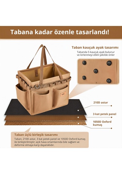 Kingcamp Yeto Bushcraft Toolkit Katlanabilir Kamp Ve Ekipman Çantası Haki