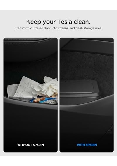 Spigen Tesla Model Y Juniper 2026-2025 Araç İçi Çöp Kutusu/manyetik Kapaklı Kapı İçi Çöp Kovası To281j Siyah - Acp11106 Spigen Tr