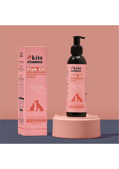 Kito Premium Kedi ve Köpekler İçin Omega 3 & 6 İçerikli Balık Yağı 200 ML