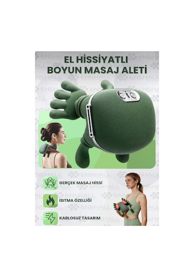 Cesicey Relaxpro 3d Isıtmalı Şarjlı Boyun Omuz Masaj Aleti-3 Kademeli Yoğurma Masajı Kablosuz Masaj Cihazı