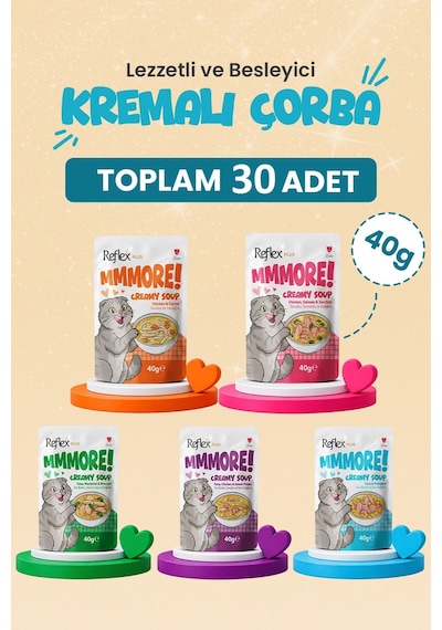 Reflex Plus Mmore Karışık Kremalı Kedi Çorbası 40 Gr 30lu Set