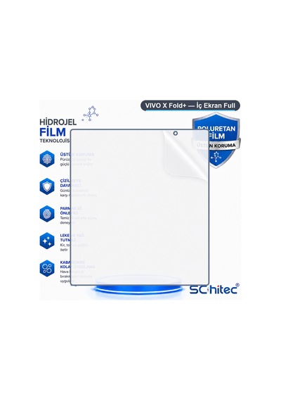 Schitec Vivo X Fold+ İç Ekran Full Şeffaf Nano Hidrojel Koruyucu