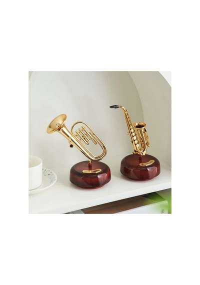 Retro Desenli Music Box Hediyelik Dekor Desenli Hediyelik Eşya Dekor Müzikli Kutu Hediyelik Desenli Saksafon