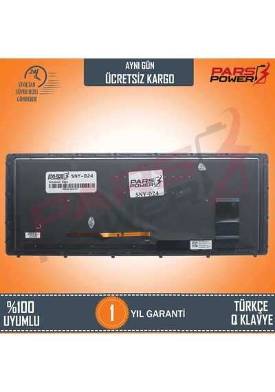 Sony Uyumlu Vaio Svf15N14Cxb, Svf15N14Cxs Klavye Işıklı (Siyah Tr) Siyah - Işıklı