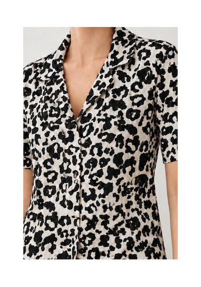 Fit Women Kadın Kısa Kol Comfort Leopar Pijama Takımı 4737 Siyah