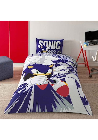 Taç Lisanslı Sonic Run Pamuk Tek Kişilik Nevresim Takımı 000000001000052297 Çok Renkli