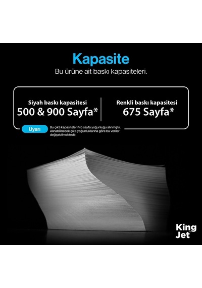 Kingjet Canon Pixma Ts8000 Uyumlu Yüksek Kapasiteli 5 Renk Takım Uyumlu  Kartuş Çipli