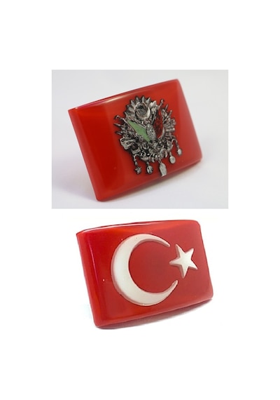 Türk Bayrağı Ve Osmanlı Etiket Panjur Arması 3 Boyutlu Vidalı (481501995)