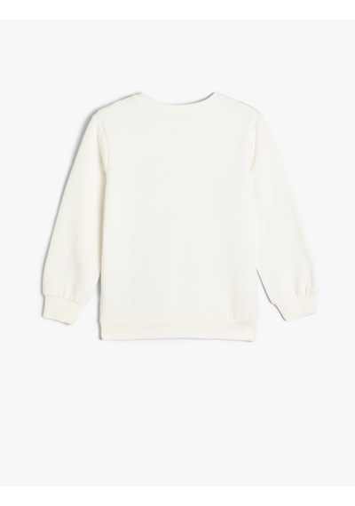 Koton Kız Çocuk Sweatshirt Ekru 5wkg10334ak 25ky59003246 Y5915 Ekru