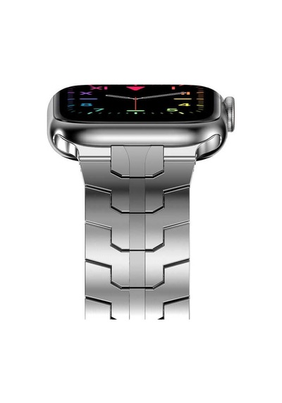 Lexroo Watch Ultra 49mm Kordon Krd-63 Metal Strap Kayış - Gümüş