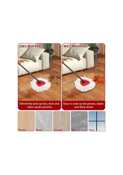 O-ceda Easywring Spin Mop İçin 5'li Paket Döner Paspas Değiştirme, Derin Temizlik İçin Mikrofiber Paspas Yedekleri