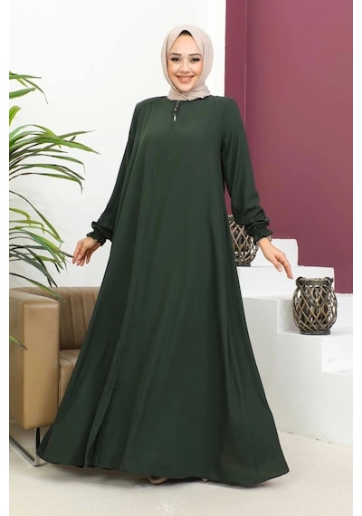 Medine İpeği Mevlana Ferace - Haki / F0123 Haki