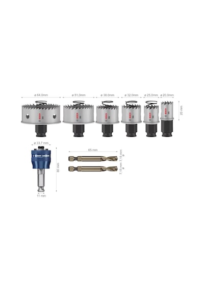Bosch Pro 8 Parça Yaylı İnox Ve Çelik Kesim Panç Seti 20-64 Mm 2608594473