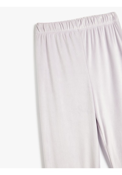 Koton Rahat Kalıp Jogger Kadife Pijama Altı Lila 5wlk40222mk Lila