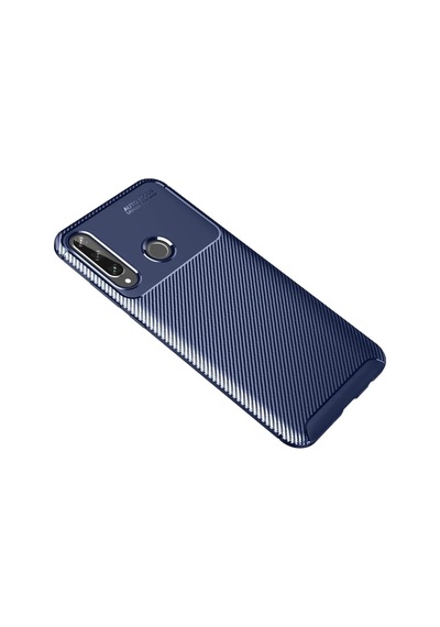 Huawei Y6p Kılıf Auto Focus Karbon Kapak - Lacivert -