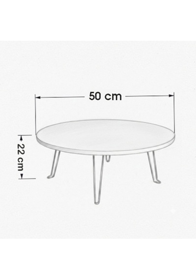 Ratemo 50 Cm Beyaz Katlanır Yer Sofrası 22 Cm Yükseklik Yemek Masası Beyaz