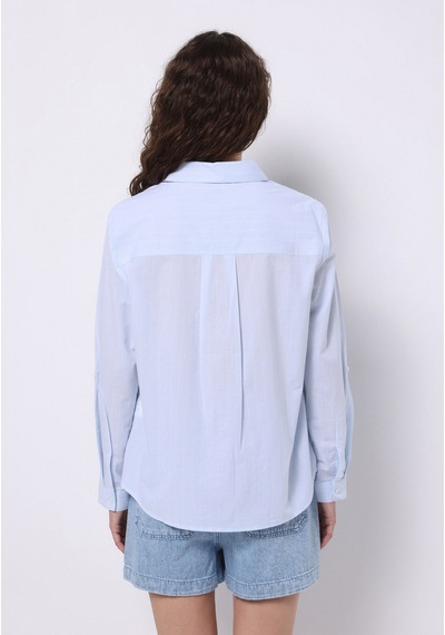 Colin's Colins Regular Fit Shirt Neck Çizgili Kadın Mavi Roll-up Gömlek Cl1074640 Q1.v1 Ble Mavi Colin's Colins Regular Fit Shirt Neck Çizgili Kadın Mavi Roll-up Gömlek Cl1074640 Q1.v1 Ble Mavi