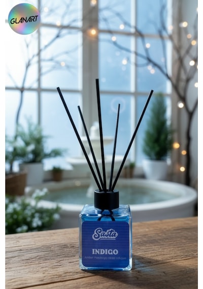 Sasta 100 Ml Saten Çubuklu Bambu Ortam Kokusu Kış Bahçesi İndigo Deniz Esintisi