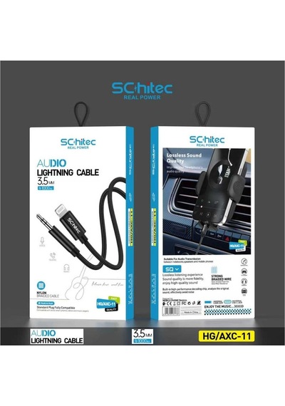 Schitec Lightning To 3.5mm Aux Dönüştürücü Kablo 1metre Siyah Hg/axl-11