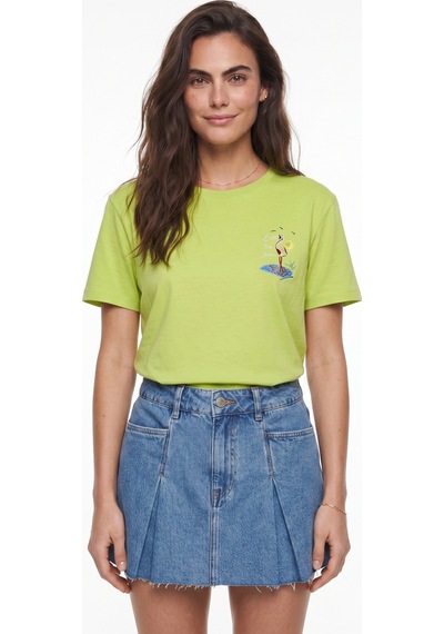 Onloox Kadın Fıstık Yeşili Fıstık Yeşili Pamuklu Bisiklet Yaka Kısa Kollu Flamingo Nakış Detaylı Yumuşak Dokulu T-shirt Onloox Kadın Fıstık Yeşili Fıstık Yeşili Pamuklu Bisiklet Yaka Kısa Kollu Flamingo Nakış Detaylı Yumuşak Dokulu T-shirt