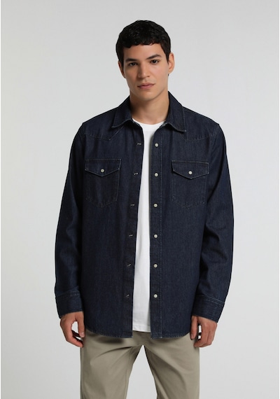 Colin's Colins Regular Fit Klasik Yaka Düz Erkek Dark İndigo Denim Uzun Kol Gömlek Cl1082656 Q1.v1 Dn45140