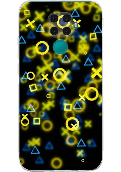 Huawei Mate 30 Lite Uyumlu Kamera Korumalı Semboller Tasarımlı Şeffaf Silikon Kılıf Şeffaf