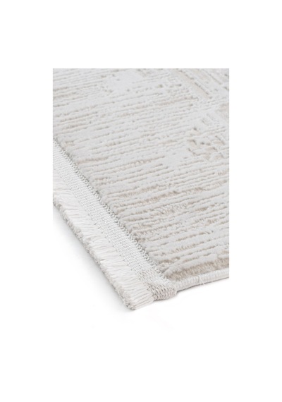 Distressed Pattern Eskitme Pamuk Tabanlı Salon - Oturma Odası Krem Renk Halı Krem