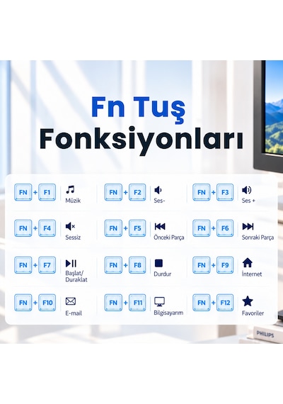 Philips SPK6368 Kablosuz Türkçe Q Klavye