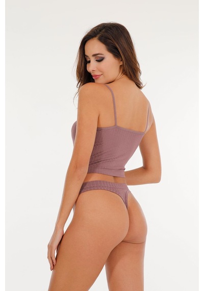 Sensu Kadın Fitilli Soft Renkler 3'lü Tanga Külot Set - Kts4052 Asorti Asorti