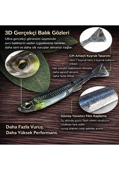 Tokyotackle Wiggle Real Fish Silikon Sahte Balık Yem 7.5cm 5'li Paket