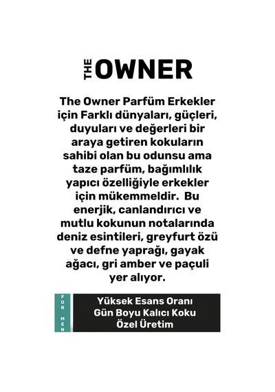 Green Path The Owner Erkek Parfüm EDC 50 ML