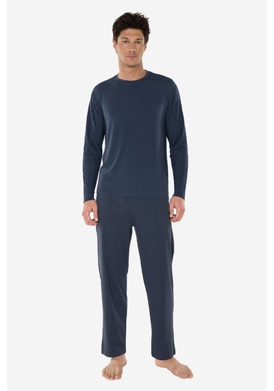 Malabadi Erkek Füme Bisiklet Yaka Micro Modal Extra Yumuşak Kışlık Pijama Takımı 6032
