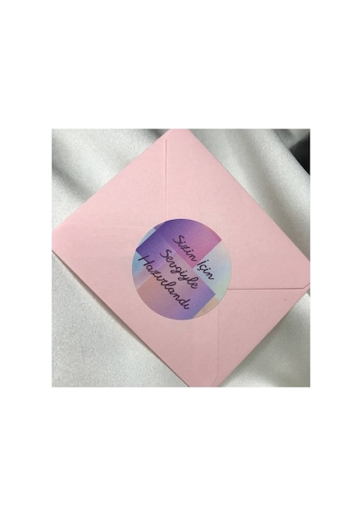 Sizin Için Sevgiyle Hazırlandı Etiketi Teşekkür Sticker Serisi Model Xy 4 Cm 100 Adet Çok Renkli