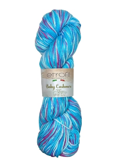 Baby Cashmere Örgü İpi Okyanus Dalgası%10 Kaşmir%90 Polyamid 100g 225m Bc009 Çok Renkli