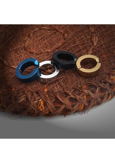 3 MM Sıkıştırmalı Unisex Erkek Çelik Küpe Deliksiz Kulaklara Mse1