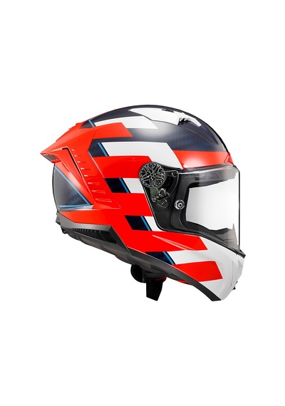 LS2 Thunder Karbon Alliance Kapalı Kask Beyaz Kırmızı Mavi