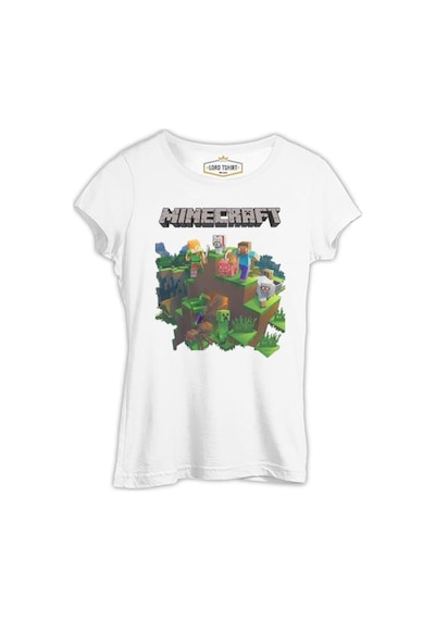 Minecraft - Bedrock Beyaz Kadın Tshirt