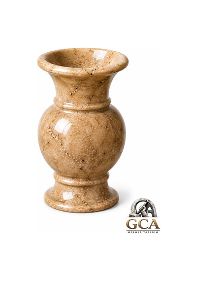 Gca Exclusive Kahverengi Bej Mermer Dekoratif Vazo Bej - 886704888