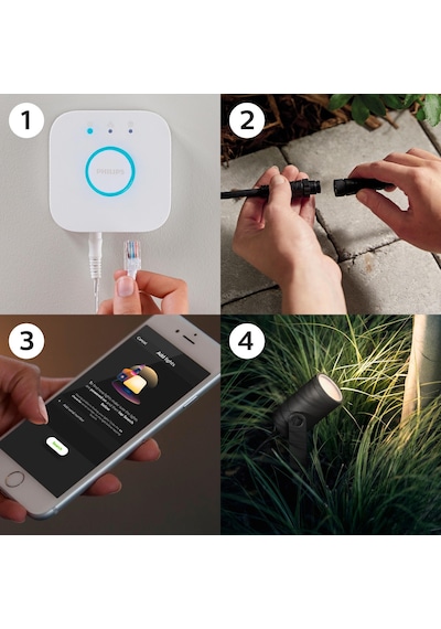 Philips Hue Lily Outdoor Akıllı Renkli Bahçe Spotu 1x8W, Güç Adaptörü Dahildir