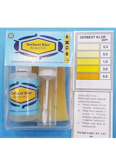 Su Test Analizi Serbest Klor Kiti Klor Analizi 0.1 Ppm 5 Ppm