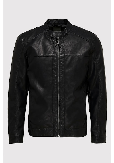 Jack & Jones Erkek Deri Ceket 12147218 Siyah