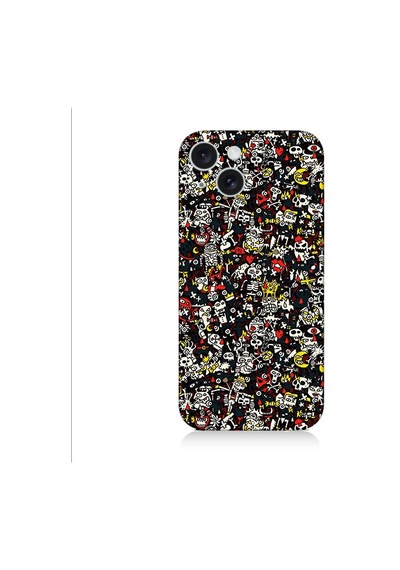 Apple Uyumlu iPhone 15 Plus Küçük Figürler Desenli Silikon Kılıf Silikon