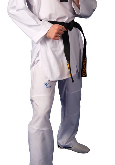 Haşado Wt Onaylı Profesyonel Siyah Yaka Ultra Fıghter Taekwondo Elbisesi Beyaz