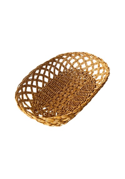 Plastik Rattan Ekmeklik, Ekmek Sepeti Oval Krem