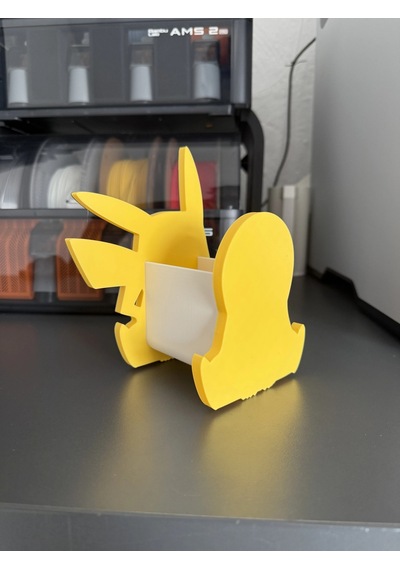 3d Baskı Sevimli Elektrik Fare Figürlü Kalemlik - Sarı Masaüstü Organizer renkli