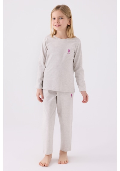 U.s. Polo Assn Kız Çocuk Gri Pijama Takımı Gri