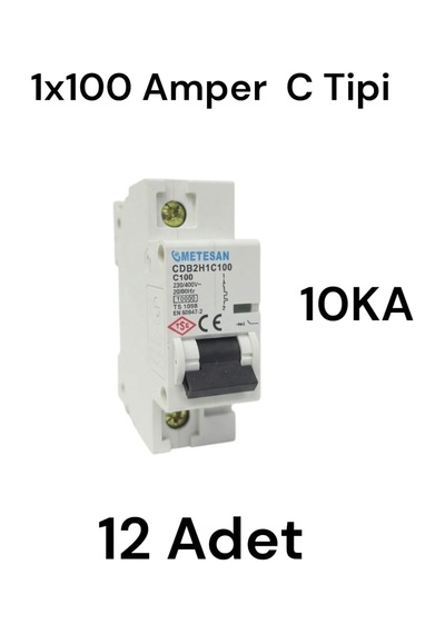 Metesan 1x100a C Tipi 10ka Otomat Sigorta 12 Adet