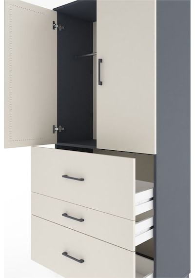 Hyperion Dolap Tek Raflı 3 Çekmeceli Tek Askılı 88x44x195 Antrasit-aytaşı Antrasit Hyperion Dolap Tek Raflı 3 Çekmeceli Tek Askılı 88x44x195 Antrasit-aytaşı Antrasit