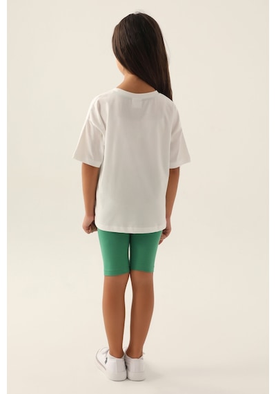U.S. Polo Assn. U.s. Polo Assn Lisanslı Rainbow Krem Kız Çocuk Bermuda Takım 5274-43171 Krem